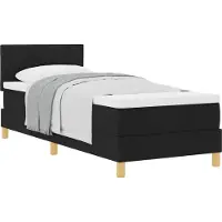 Syfax Boxspringbett mit Kissen mit Kopfteil Schwarz 80 x 200 cm Stoff