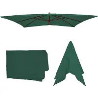 MCW Ersatz-Bezug für Sonnenschirm Lissabon 3x4m, Sonnenschirmbezug Ersatzbezug, Polyester grün