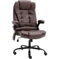 Syfax Bürostuhl mit Massagefunktion Dunkelbraun Wildleder-Optik