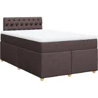 Syfax Boxspringbett mit Matratze Dunkelbraun 120x200 cm Stoff