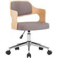 vidaXL Drehbarer Bürostuhl Taupe Bugholz und Stoff