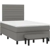 Syfax Boxspringbett mit Matratze Dunkelgrau 120x190 cm Stoff