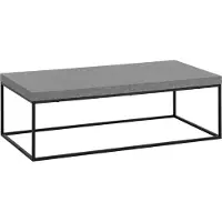 Wohnling Couchtisch 120x60x38 cm Grau Sofatisch in Beton-Optik Modern Design Wohnzimmertisch Rechteckig Loungetisch Groß Kaffeetisch Metallbeine