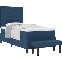 Syfax Boxspringbett mit Kopfteil Blau 90 x 200 cm Stoff