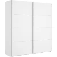 Dmora Kleiderschrank Dmarsic, Garderobe für Schlafzimmer, Kleiderschrank mit 2 Schiebetüren, 180x65h204 cm, Weiß