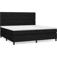 vidaXL Boxspringbett mit Matratze Schwarz 200x200 cm Stoff