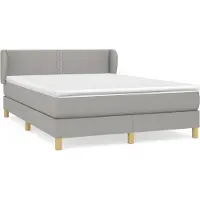 Syfax Boxspringbett mit Matratze Hellgrau 140x190 cm Stoff