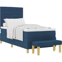 Syfax Boxspringbett mit Kopfteil Blau 200 x 90 cm Stoff