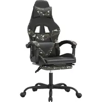 vidaXL Gaming-Stuhl mit Fußstütze Schwarz und Tarnfarben Kunstleder