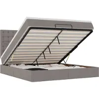 vidaXL Ottoman-Bett mit Matratze & LEDs Taupe 180x200 cm Stoff
