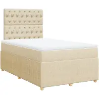 Syfax Boxspringbett mit Matratze Creme 120x190 cm Stoff
