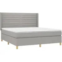 Syfax Boxspringbett mit Matratze Hellgrau 160x200 cm Stoff