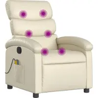 Syfax Massagesessel mit Relaxfunktion, Kunstleder, Creme
