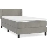 Syfax Boxspringbett mit Matratze Hellgrau 80x200 cm Samt