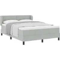 Syfax Boxspringbett mit Kopfteil Hellgrau 140 x 190 cm Samt
