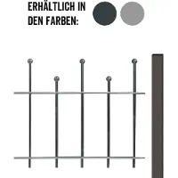 Alberts Albers Zaun-Anbauset für Zaunsystem Madrid, Höhe 73,5 cm, Länge 2 m, anthrazit-metallic, zum Einbetonieren