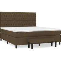 vidaXL Boxspringbett mit Matratze Dunkelbraun 180x200 cm Stoff