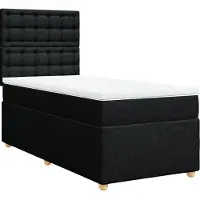 Syfax Boxspringbett mit Matratze Schwarz 100x200 cm Stoff