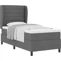 Syfax Boxspringbett mit Matratze Dunkelgrau 80 x 200 cm Stoff