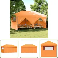 The Living Store Partyzelt Faltbar Pop-Up mit 4 Seitenteilen Orange