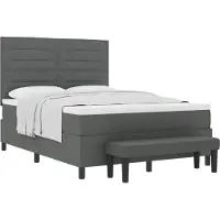 Syfax Boxspringbett mit Kissen Dunkelgrau 140 x 190 cm Stoff