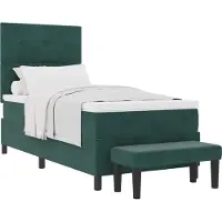 Syfax Boxspringbett mit Kopfteil Dunkelgrün 190 x 90 cm Samt