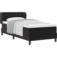 Syfax Boxspringbett mit Kopfteil Schwarz 90 x 190 cm Samt