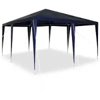 Syfax Party-Zelt Blau 400 x 400 x 266 cm Polyethylen und Stahl