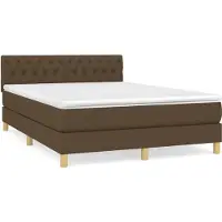 Syfax Boxspringbett mit Matratze Dunkelbraun 140x200 cm Stoff