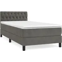 Syfax Boxspringbett mit Matratze Dunkelgrau 90x200 cm Samt