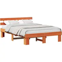 Syfax Bettrahmen Wachsbraun 150 x 200 cm Massives Kiefernholz
