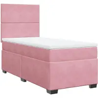 Syfax Boxspringbett mit Matratze Rosa 100x200 cm Samt