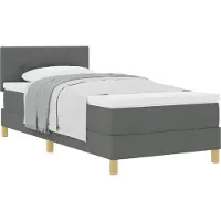 Syfax Boxspringbett mit Kissen Dunkelgrau 80 x 200 cm Stoff