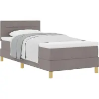 Syfax Boxspringbett mit Kissen mit Kopfteil Taupe 80 x 200 cm Stoff