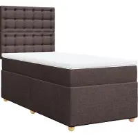Syfax Boxspringbett mit Matratze Dunkelbraun 90x190 cm Stoff