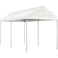 Syfax Pavillon mit Dach Weiß 4,46x2,28x2,69 m Polyethylen