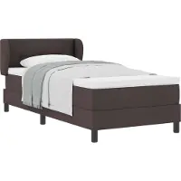 Syfax Boxspringbett mit Matratze Dunkelbraun 90 x 200 cm Stoff