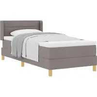 Syfax Boxspringbett mit Matratze mit Kopfteil Taupe 190 x 90 cm Stoff