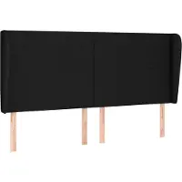 Syfax Kopfteil mit Ohren Schwarz 203x23x118/128 cm Stoff