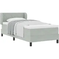 Syfax Boxspringbett mit Kopfteil Hellgrau 100 x 200 cm Samt