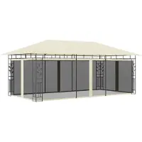 Syfax Pavillon mit Moskitonetz 6x3x2,73 m Creme