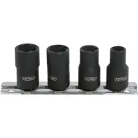 Ks Tools 913.3850, Steckschlüssel-Satz, 3/8", 4 Kopf/Köpfe, Chrom-Molybdän-Stahl, DIN 3120, ISO 1174, 200 g