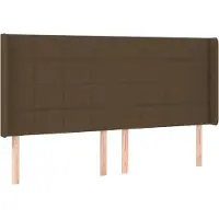 Syfax Kopfteil mit Ohren Dunkelbraun 203x16x118/128 cm Stoff
