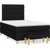 Syfax Boxspringbett mit Matratze Schwarz 120x200 cm Stoff