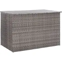 The Living Store Garden-Auflagenbox Grau 150x100x100 cm Poly Rattan