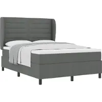 Syfax Boxspringbett mit Matratze Dunkelgrau 160 x 200 cm Stoff