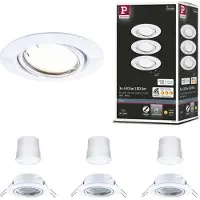 Paulmann LED-Einbauspot Coin Base weiß 3er-Set 3000 K ZigBee Base, dimmbar, weiß / opal, für Wohn- / Esszimmer, Metall, Modern, Smart Home Einbaulampe