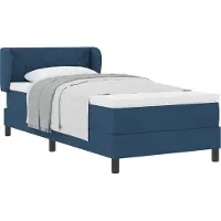 Syfax Boxspringbett mit Matratze mit Kopfteil Blau 100 x 200 cm Stoff