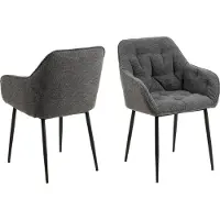 Ebuy24 Actona Brooke, Gepolsterter Sitz, Stoff, Anthrazit, Gepolsterte Rückenlehne, Stoff, Anthrazit