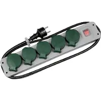 REV 00125053, 5 AC-Ausgänge, 250 V, 16 A, 3500 W, Schwarz, 1,5 m